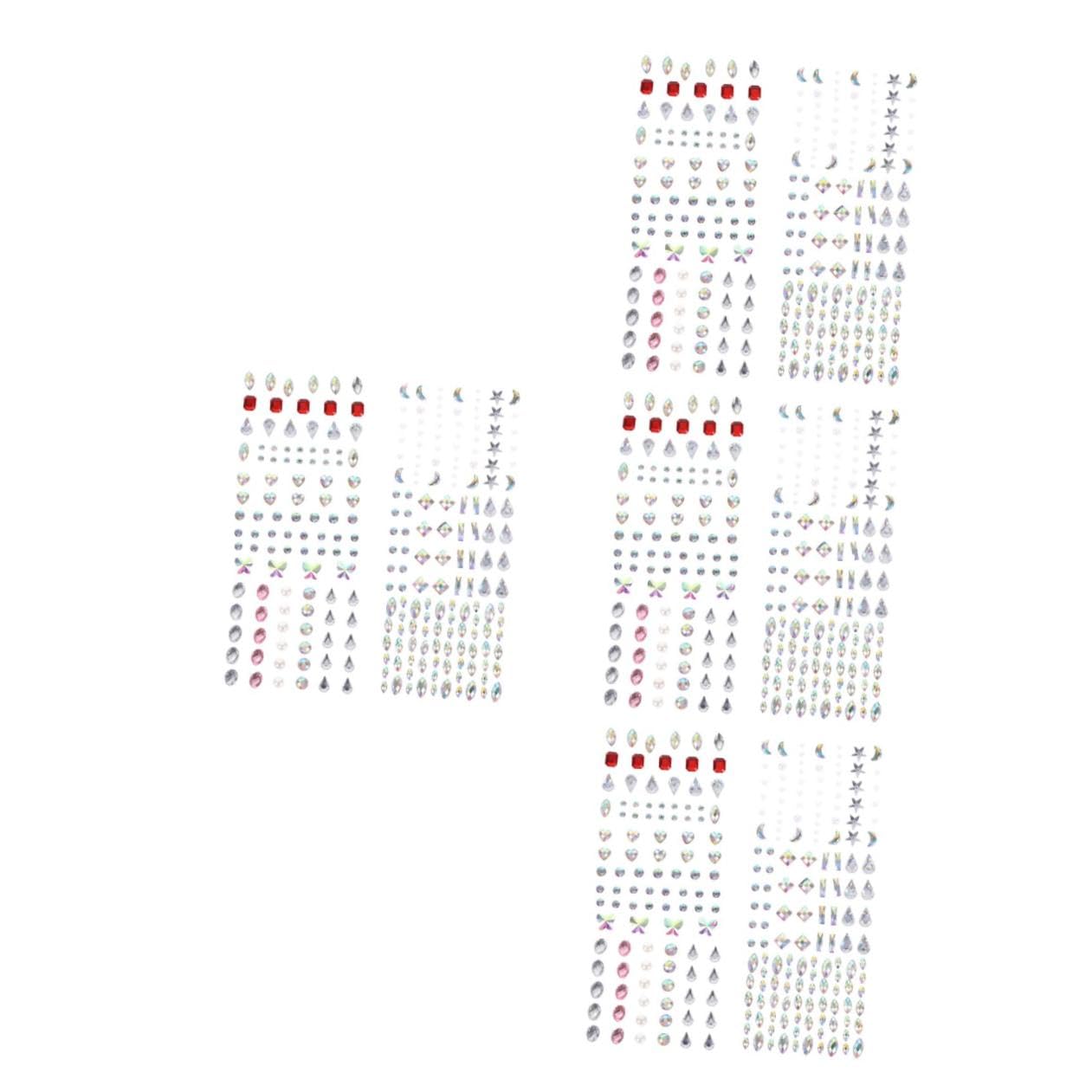 Didiseaon 24 Fogli Adesivi Con Strass Occhi Nail Art Stand Gemme Decalcomanie Gemme Per Il Trucco Viso Decori Viso Strass Decalcomania Gemme Del Corpo Trucco Strass Adesivi Strass Blush