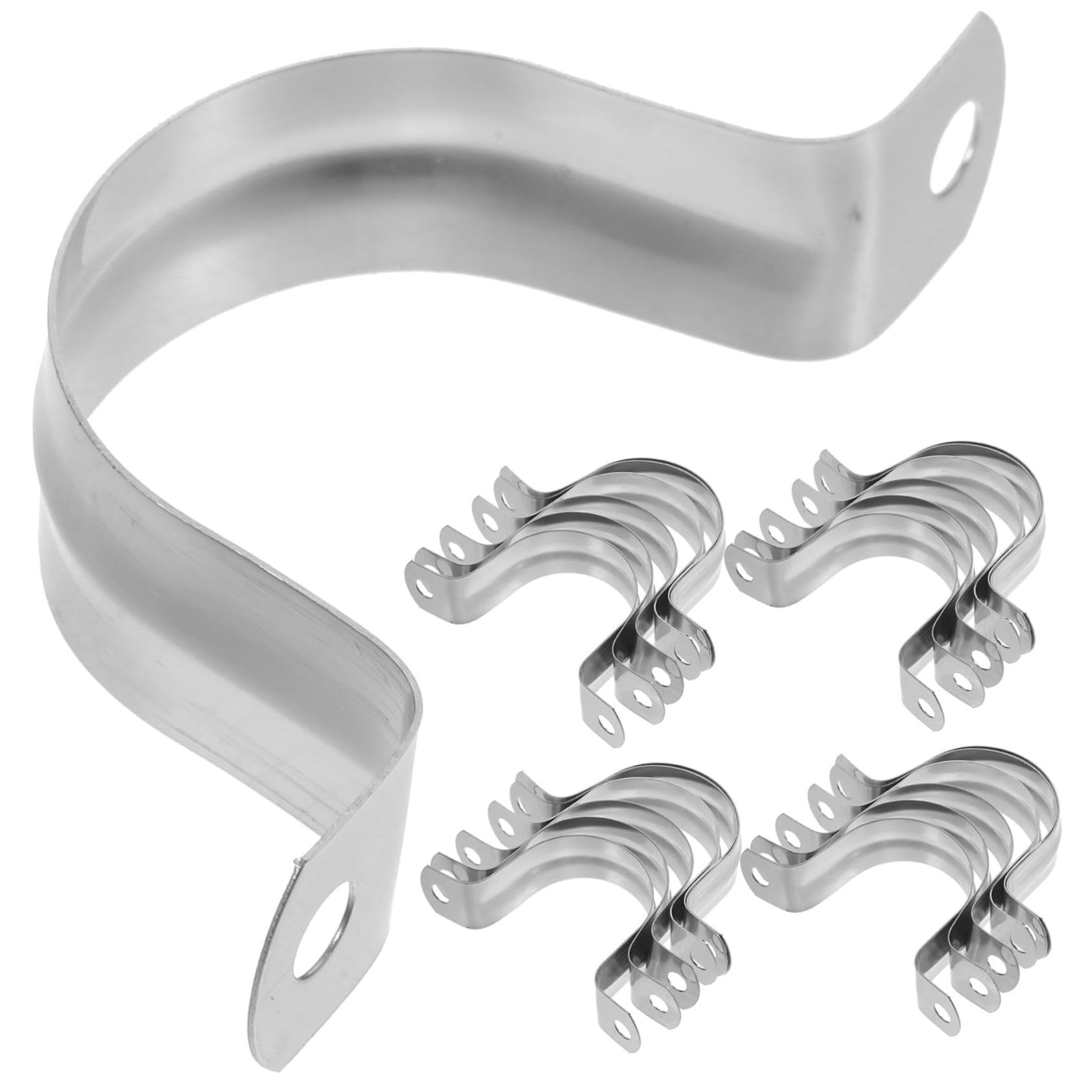 100 pièces Colliers Serrage U-tube Acier Inoxydable Colliers Métalliques Robustes pour Fixation Tuyaux et Câbles Clips Tube Résistants pour Installation Fils et Conduits