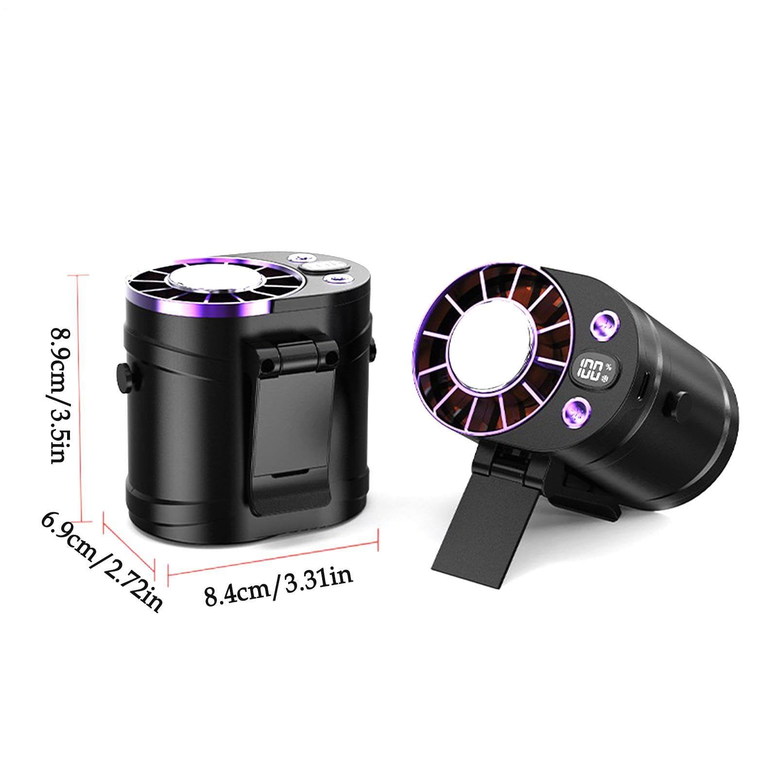 Ventilatore portatile a clip di dimensioni – 100 velocità display a LED accessorio rinfrescante portatile – Mini ventilatore da cintura a batteria con morsetto, per cantiere all'aperto casa