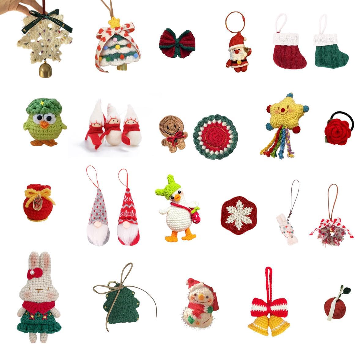 Advent Calendar 2025, Crochet Kit 24 Days Countdown Calendar, Handmade DIY Crochet Kit for with Video Tutorial, Complete Beginner Set, Gift Home Decor Craft Christmas