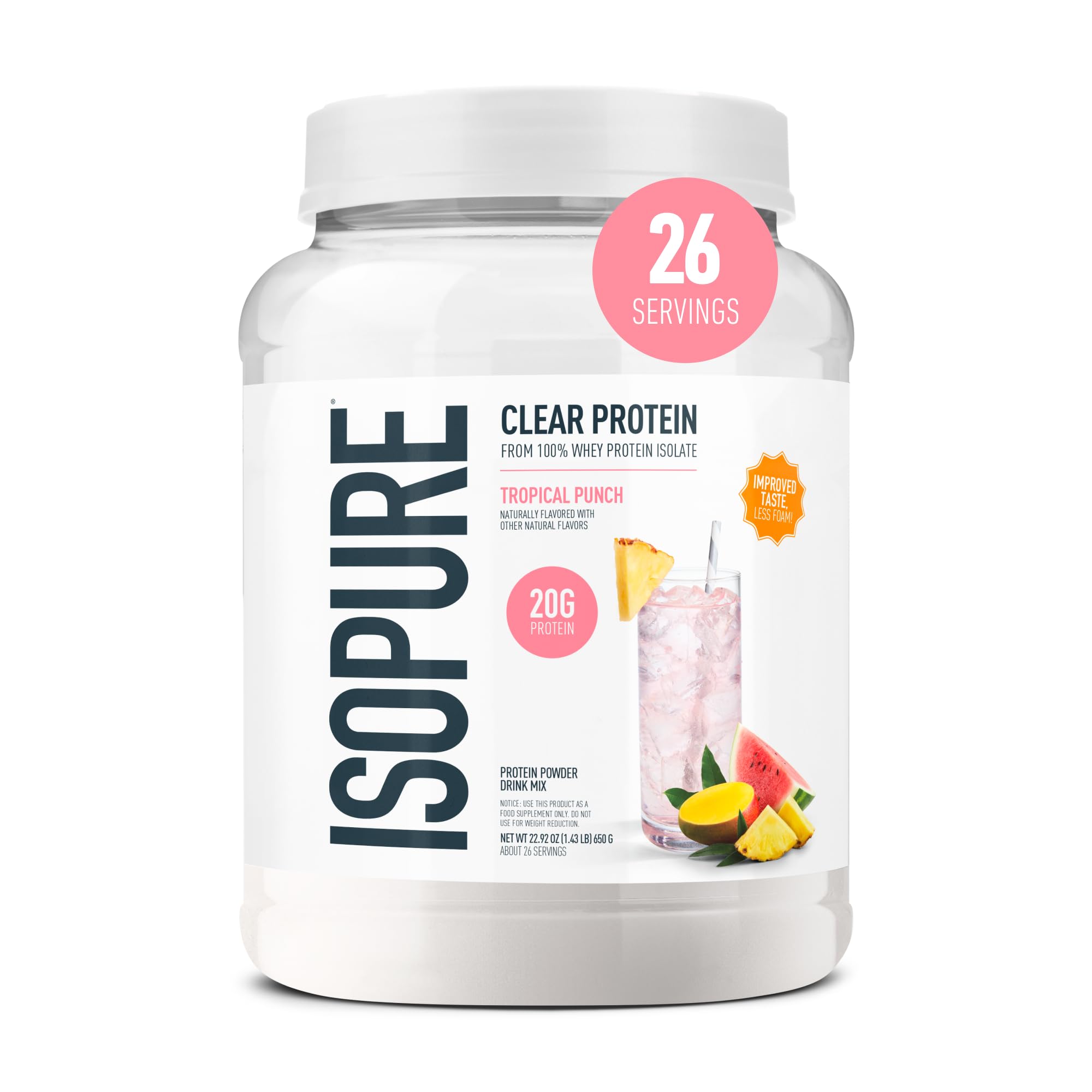Isopure Clear Whey Isolate Protein Powder, Mixed Berry, 14 Serving — Amazon image 18