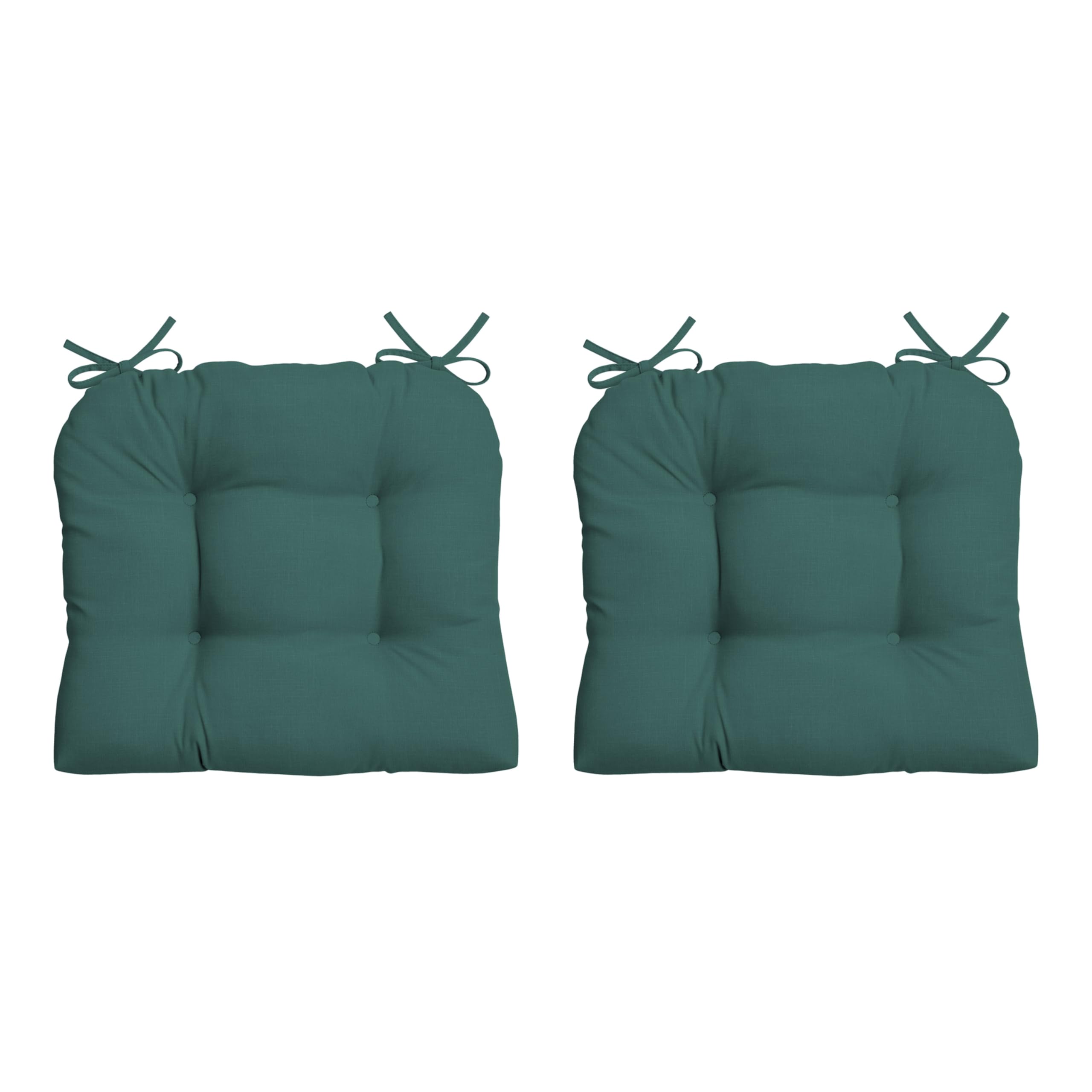 ARDEN Indoor/Outdoor Rocking Chair Or Wicker Chair Cushion, 2-Pack, 20 x 18, Water Repellent, Rain Proof, Fade Resistant Cushion For Rocking Or Rounded Back Chair Peacock Blue Green Texture