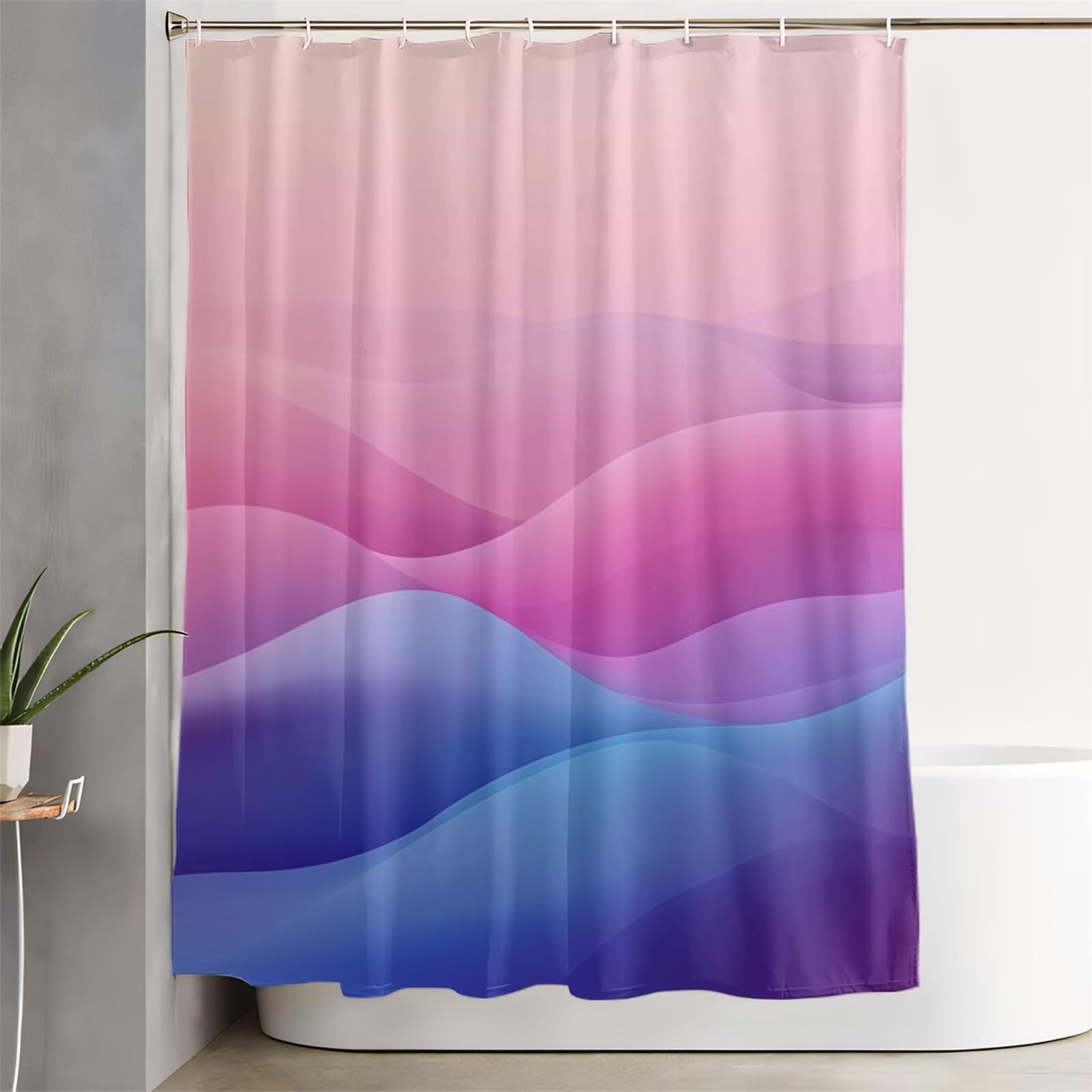 Fioletowa zasłona prysznicowa 240x200 cm abstrakcyjna zasłona prysznicowa z obciążonym obszyciem i haczykami, zmywalna - wodoodporna - odporna na pleśń - szybkoschnąca zasłona prysznicowa do łazienki