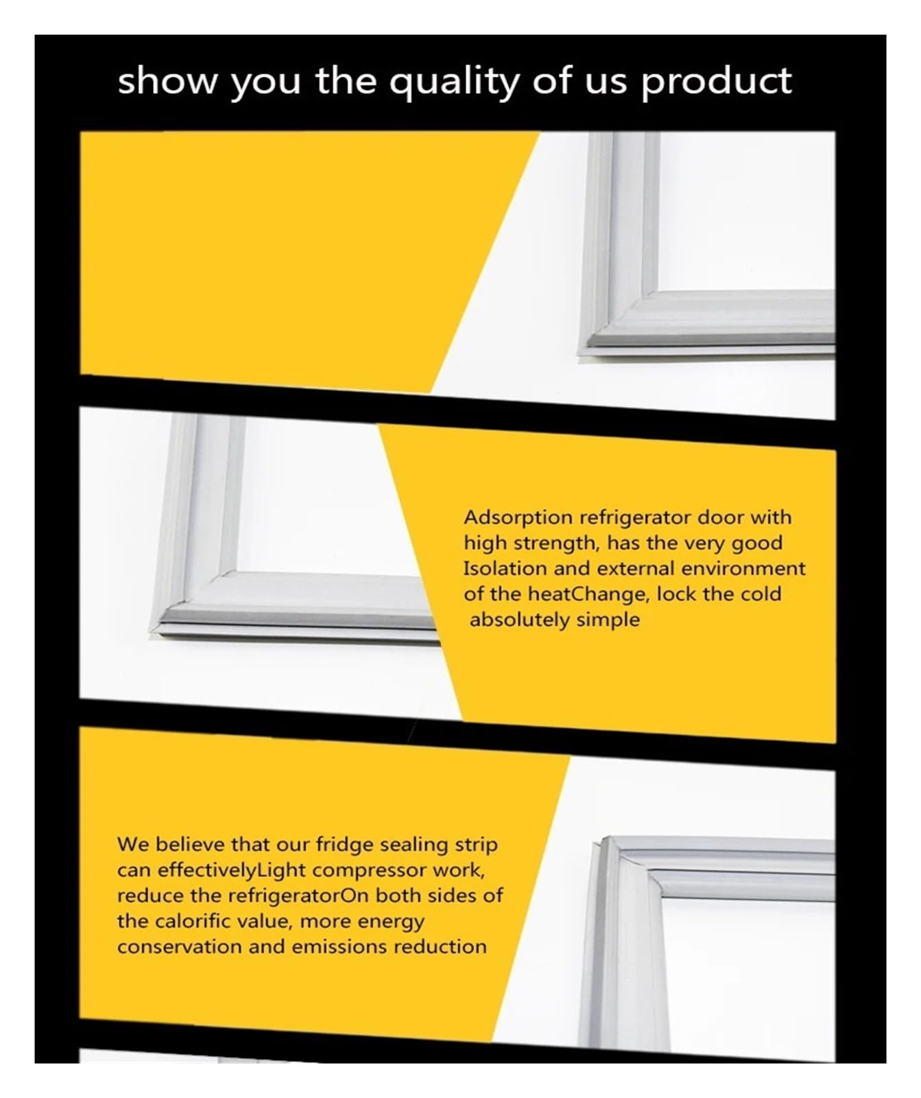Kit de sellado for puerta de refrigerador resistente al frío, personalizado, de 1 a 11m, junta de goma impermeable for todos los modelos de congeladores(3m)