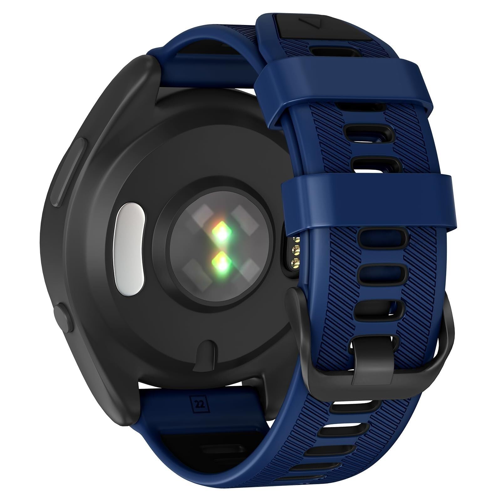 BUDAY 22mm Watch Band For Garmin Forerunner 965/Forerunner 955/Forerunner 945/Forerunner 935, Soft Silicone 22mm Replacement Watch Bands(Sapphire Black)