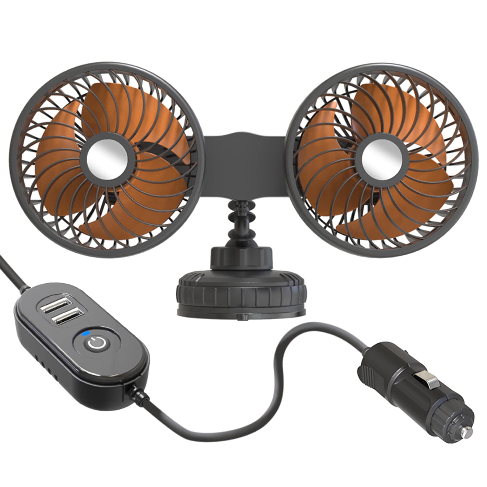 YS0911 Suction Cup Cooling Fan Head Angle Adjustable Cooling Fan USB Plug Fan For Truck SUV Home Office Usb Fan