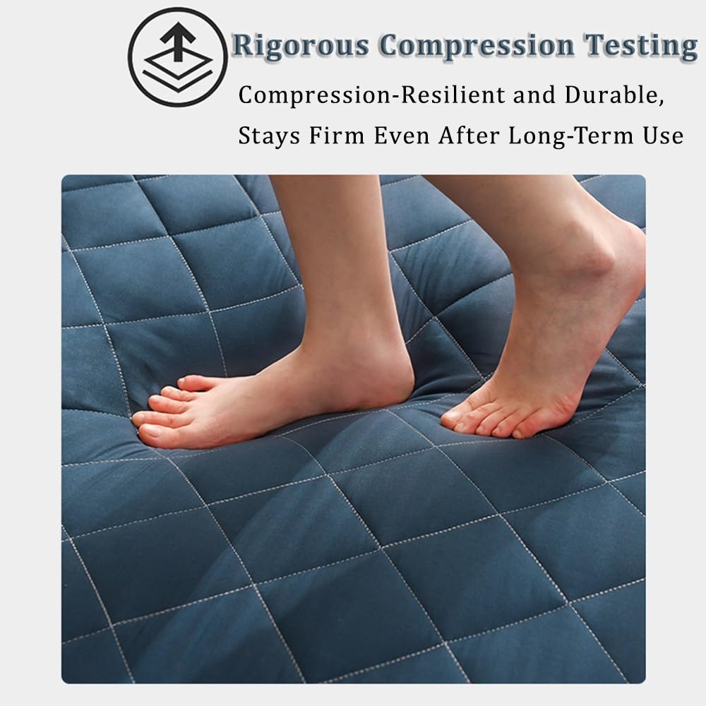 WYWY Colchón Futón Japonés, Alfombra Tatami Plegable para Suelo - Grueso y Cómodo, Ideal para Sofá, Dormitorio, Camping, Yoga y Relajación | Fácil de Transportar, Enrollable y Ligero(Gray,150x200cm)