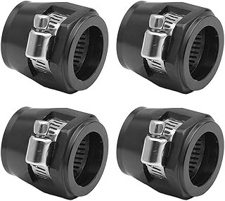 Abrazadera de acabado de manguera duradera con tornillo, alto rendimiento y bajo mantenimiento, potente abrazadera hexagonal de aluminio AN12, 4 unidades, color negro