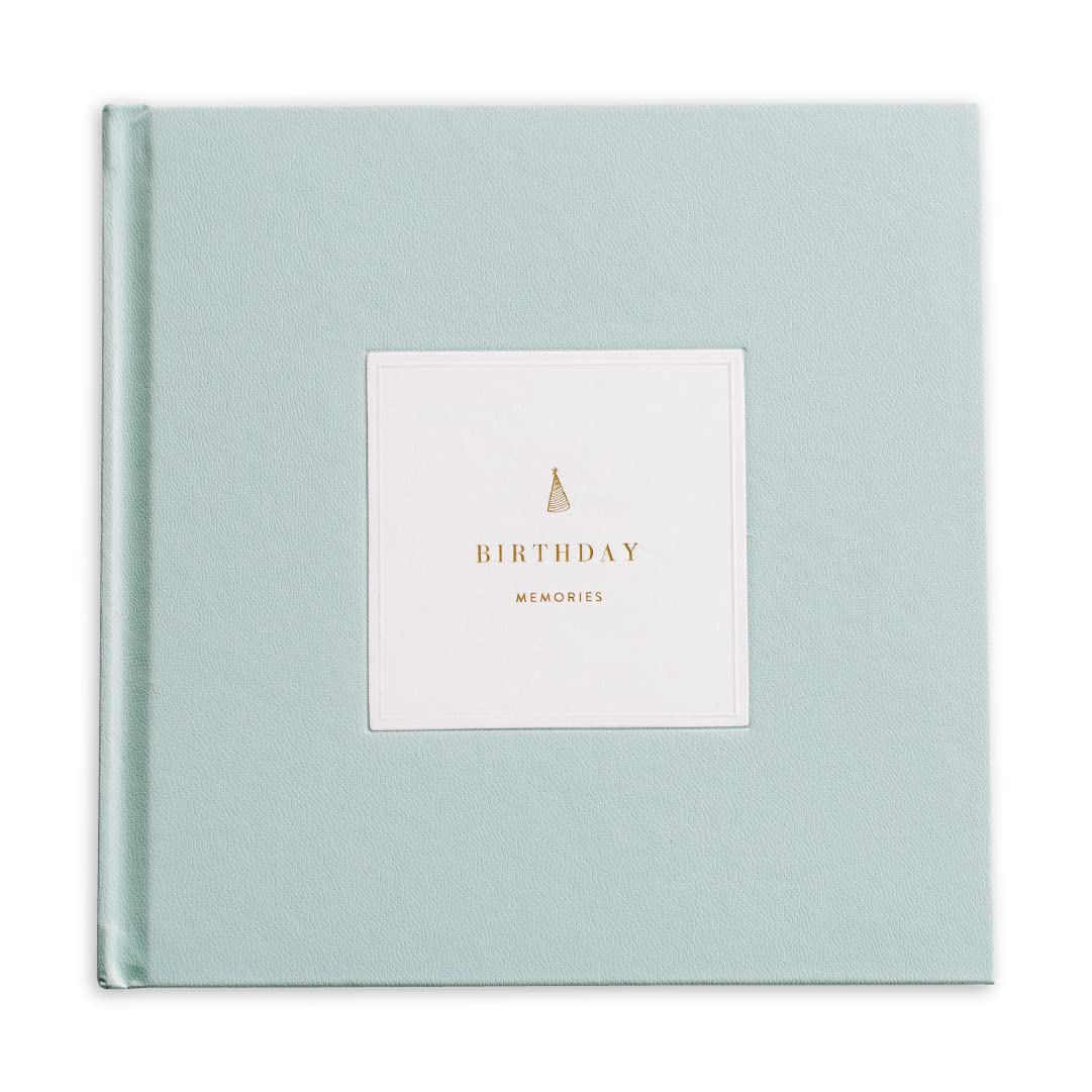 Promptly Journals, My Birthday Memories: A 20-Year Keepsake (Powdered Blue, Leatherette) | Birthday Memory Journal | Yearly Memory Journal | Birthday Gifts for Adults |