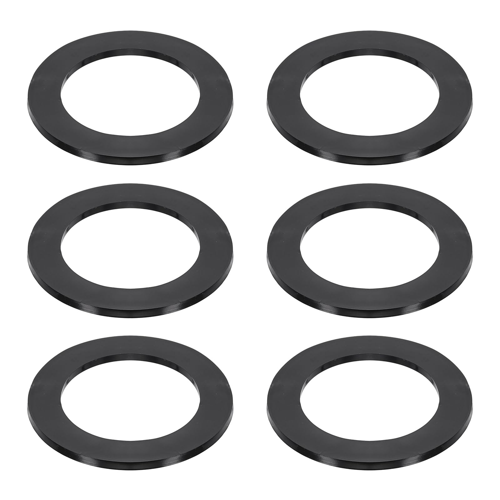 sourcing map 6 Pcs Flat Rubber Washers, 45mm/1.77" Rubber O Ring Seals Gasket Washers for 1 3/4 Inch Drain Pipe Sink Drains for Seals Repair Shower Hose Faucet Shower Head, Black