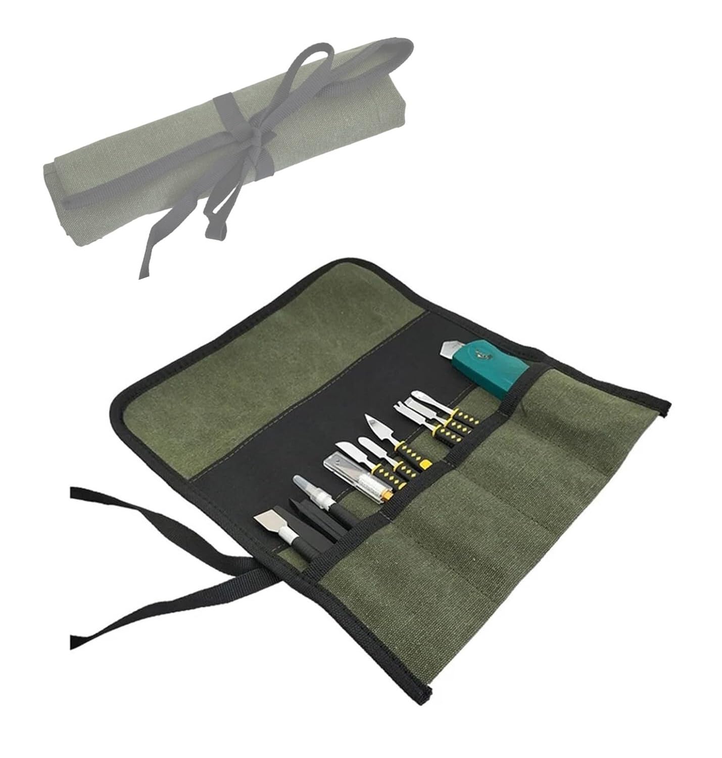 Bolsa De Herramientas Enrollable Tela Oxford Gris 33x27cm