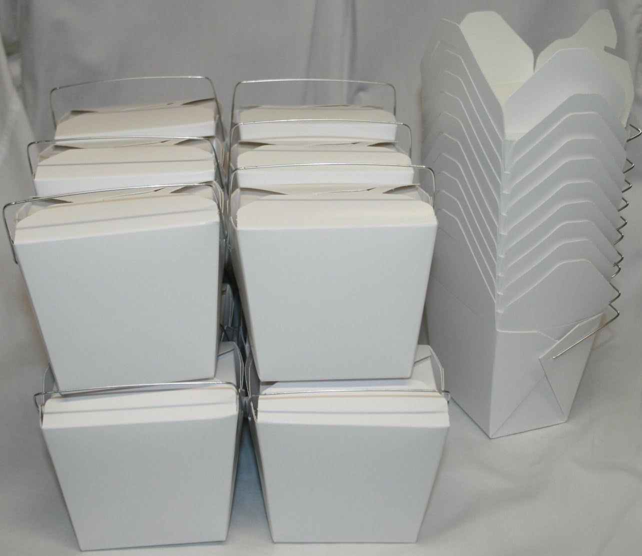Chinese Take Out To go Food Boxes: 16 oz. (1 Pint) Lot Of 50 - White - food container # 450019