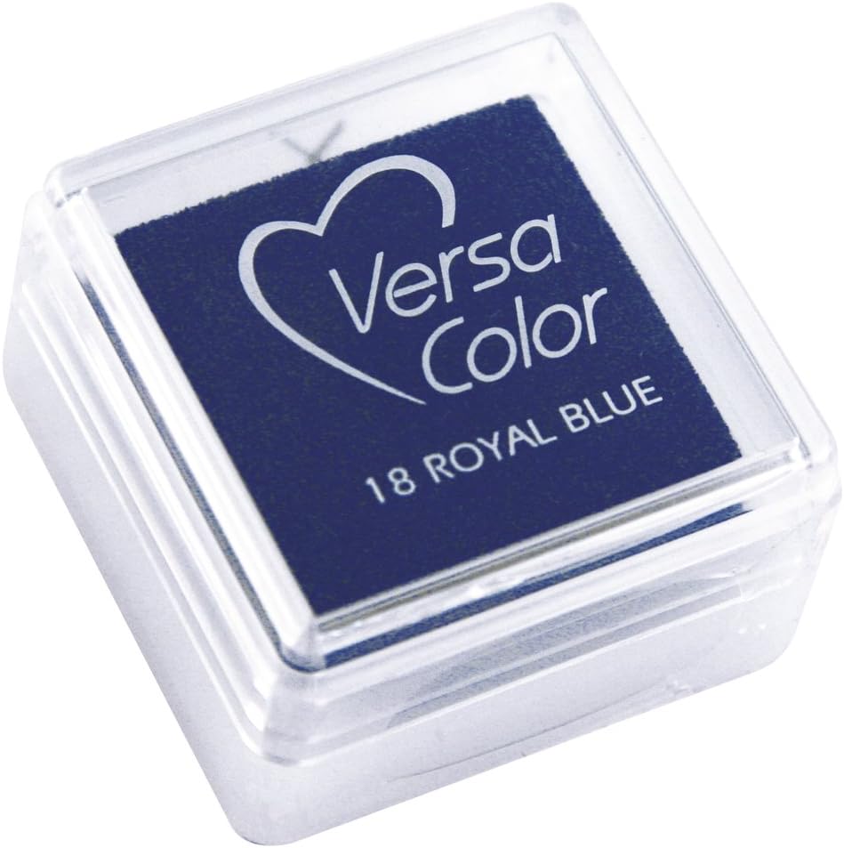 Rayher Hobby Versacolor 28395102 Stamp Pad Stamp Surface 2.5 x 2.5 cm White Royal Blue