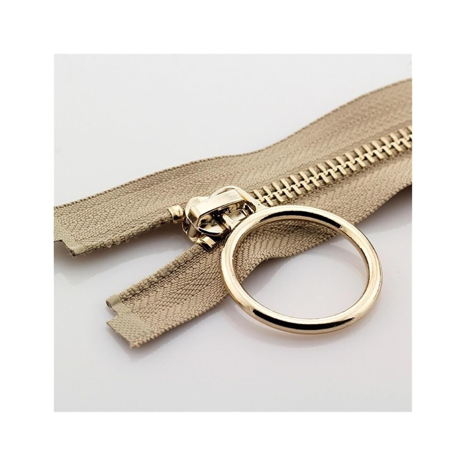 Duty Single Slider Zip, Open End Metal Zipper 5 Copper Teeth Single Slider Jacket Multicolor 70cm 90cm(Khaki-90cm)