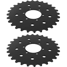 2 Pieces 25T 28T Bicycle Fixed Sprocket Fixed Gear Brake Disc Fixed Sprockets for #410 Bicycle Chain Brake Disc Mount Black