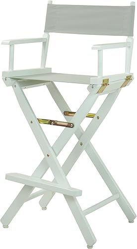 Miniatura 44 de Casual Home - Silla de director de 24.0 in, marco blanco con lienzo negro, altura de mostrador Marco blanco - Madera maciza,Marco blanco/lona