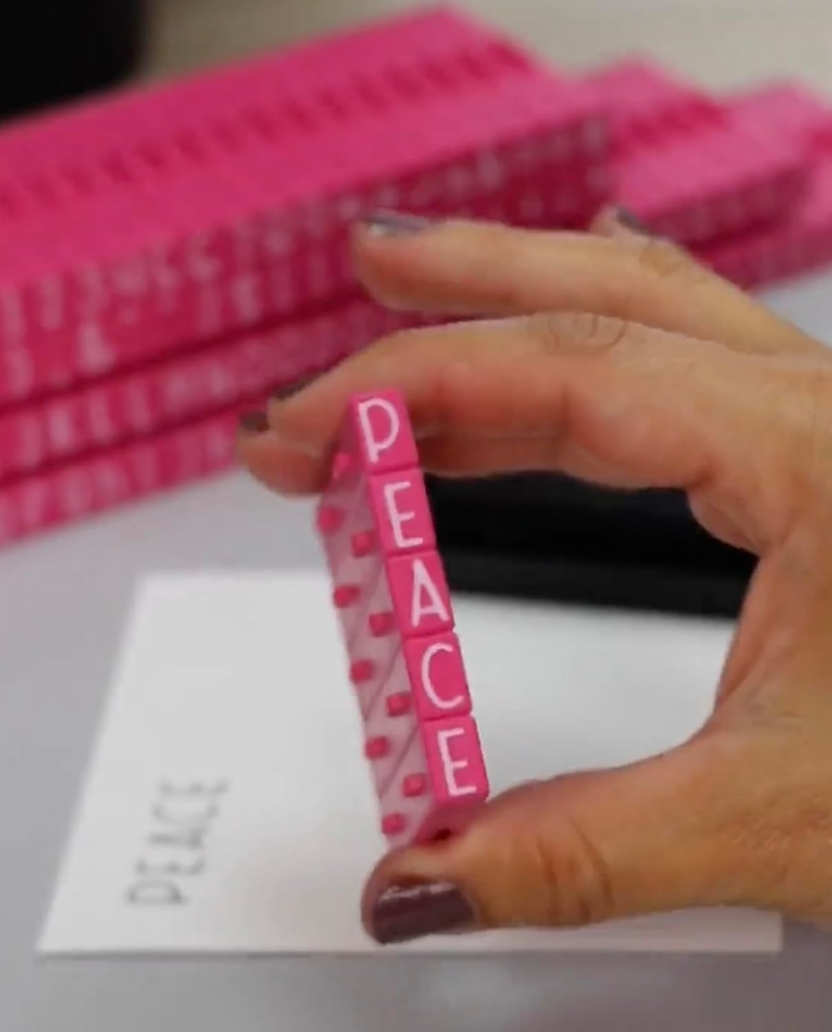 PEGZ® V2 Alphabet Stamps Clickable - Connectable Curvy Girl Font (48 Uppercase & 48 Lowercase, 4 Blanks 100 pc Medium Size)