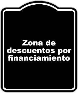 Zona de descuentos por financiamiento BLACK Aluminum Composite Sign 8.5 x 10 inches