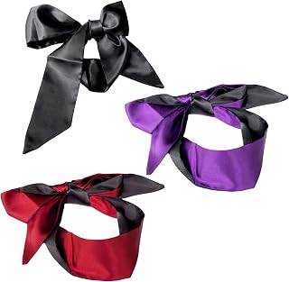 3 Pièces Bandeau pour les Yeux pour les Couples, Couverture de Jeux de Sommeil Douce et Confortable, Masque pour les Yeux Sexy Réglable pour Cadeau de Saint-Valentin, 135cm, 3 Couleurs