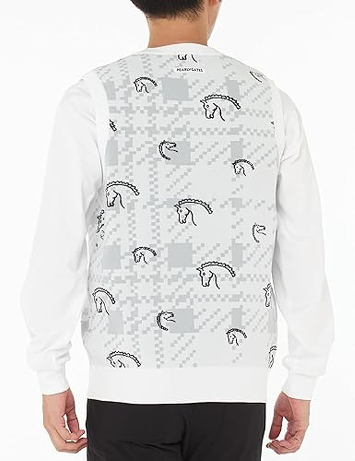 PEARLYGATES パーリーゲイツ ホワイト白 ゴルフVネック ベスト馬模様