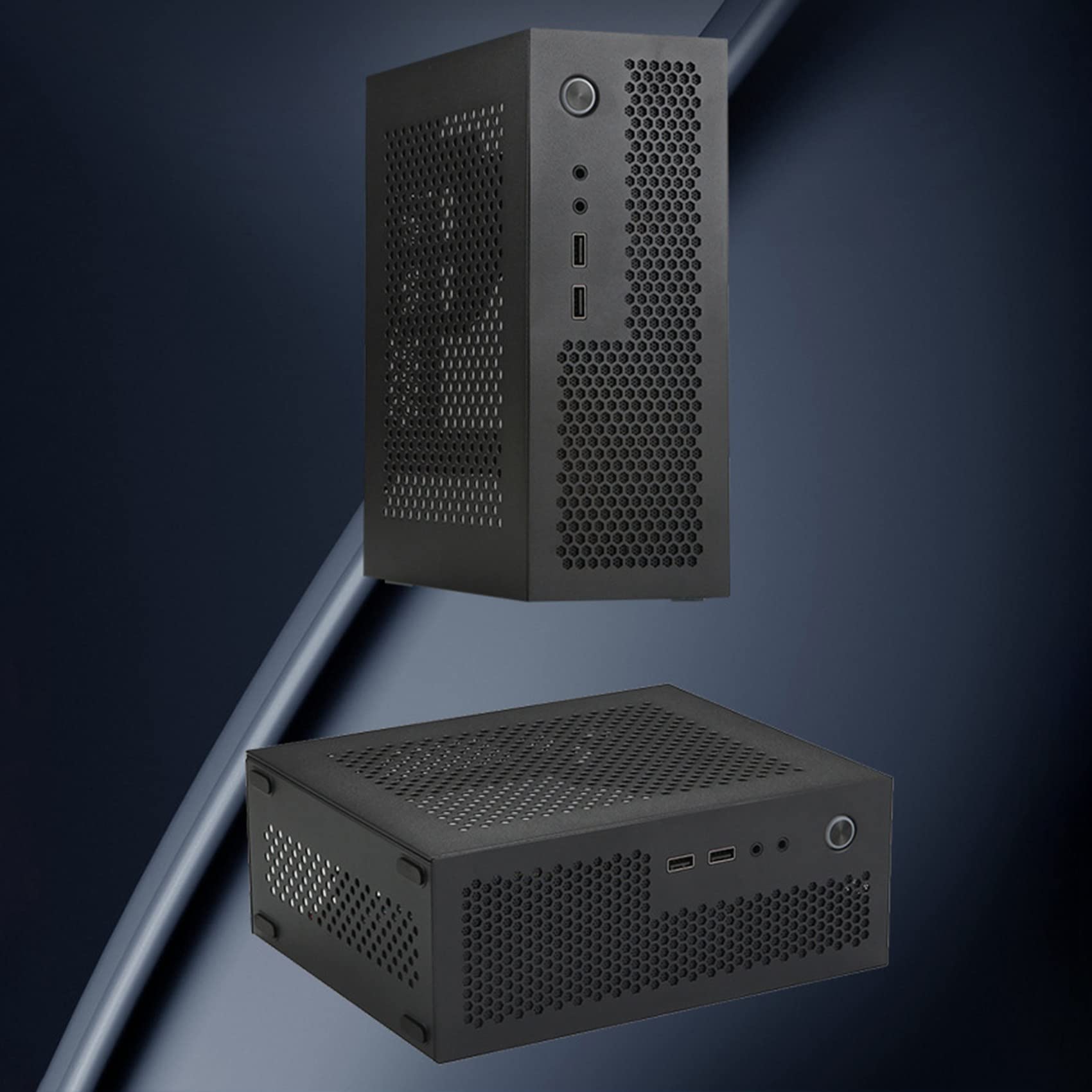 A09 HTPC Mini ITX Châssis de PC de Bureau USB2.0 - Boîtier D'Ordinateur Noir pour Maison