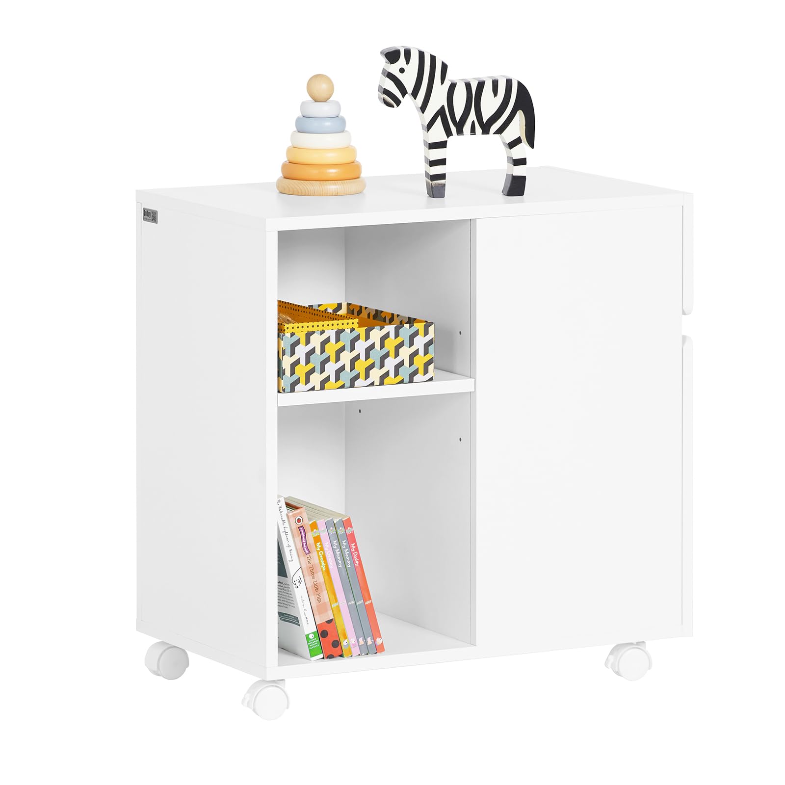 SoBuy Carrello Portaoggetti Supporto multifunzione per stampante e classificatore Armadio da ufficio Bianco 58x35x59cm ASK05-W