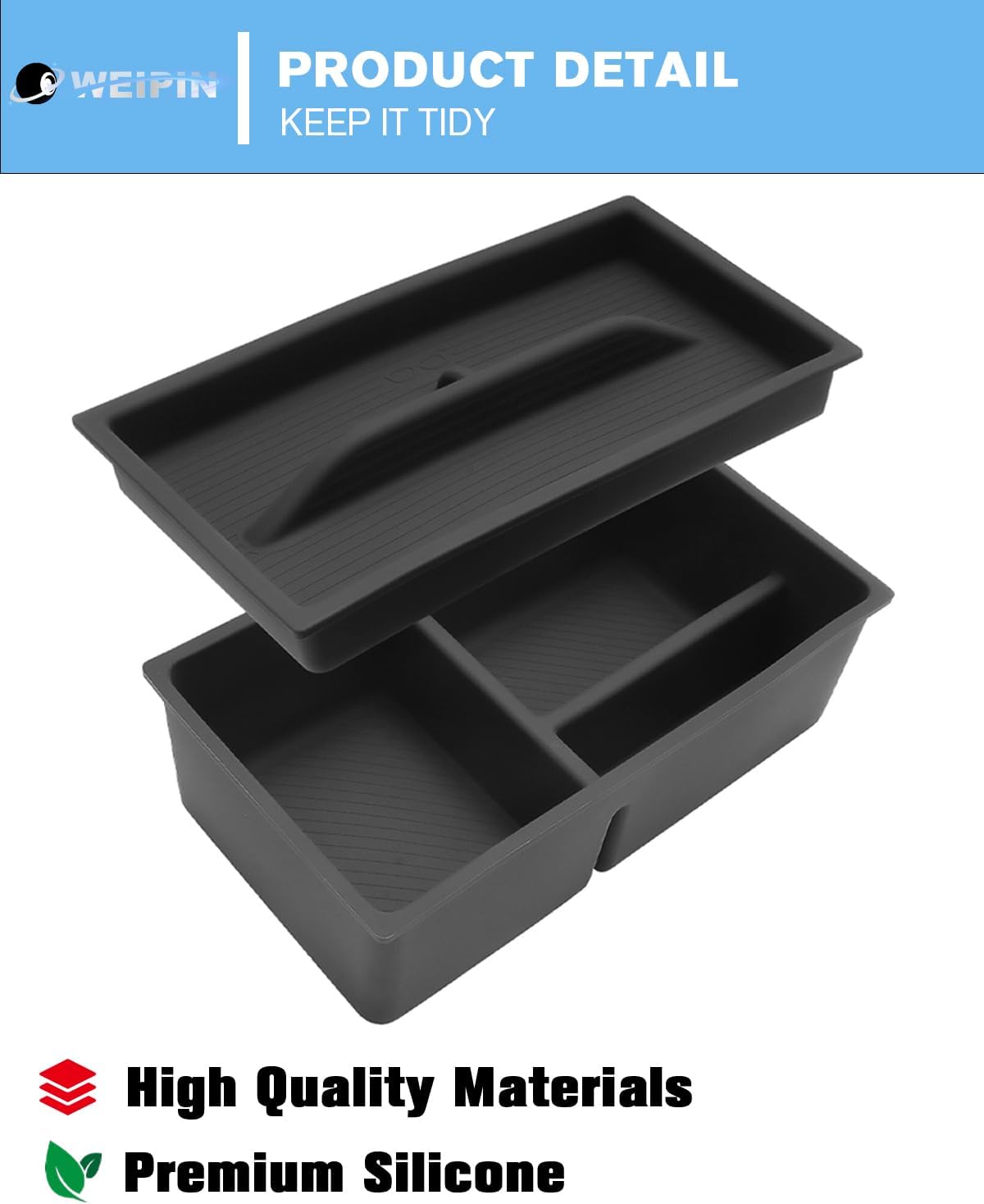for 2PCS Double Layer Center Console Organizer Tray Compatible with 2022~2026 L EXUS NX (NX250/NX350/NX350h/NX450h+) Storage Box Console Organizer Silicone Materials