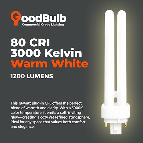 Miniatura 51 de GoodBulb - Focos CFL PL, paquete de 10 unidades 3500K