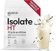 HT ISOLATE | Up to 90% Protein | Lacprodan Patented Protein Isolate | High in BCAA | Fat Fed | Fast & Dry Bodybuilding | Low Calorie | Vanilla Flavour | 750g | Eiyolab