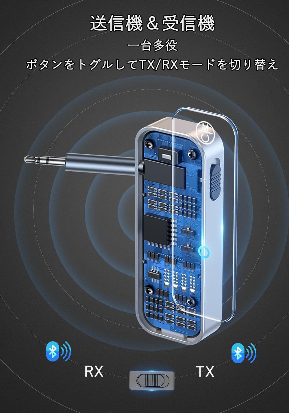 Bluetoothトランスミッター 送信機&受信機 マイク内蔵 3.5mm対応