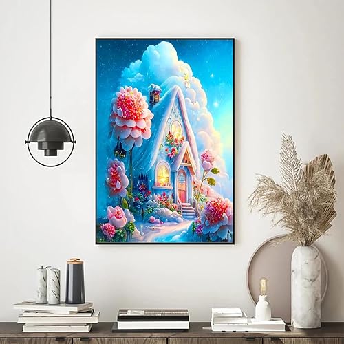 Miniatura 3 de KYJ-UP Paquete de 6 kits de pintura de diamantes para adultos, flores de bricolaje 5D con diamantes redondos de taladro completo, manualidades para