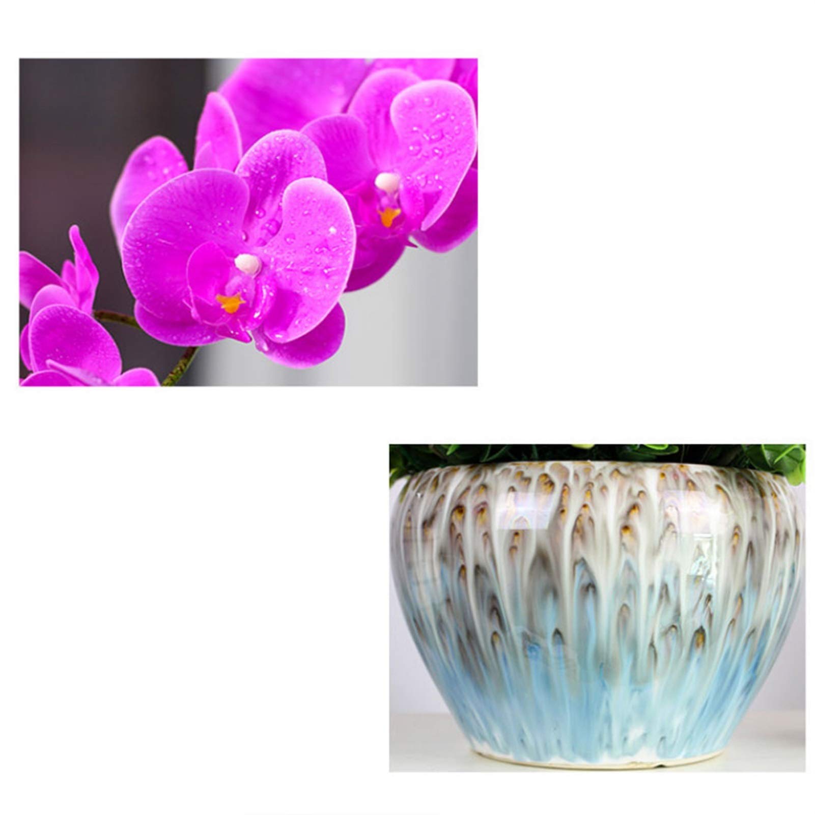 MRKU Orchidée Artificielle, bonsaï, Arrangement de Fausses orchidées avec Vase, Fausse phalaenopsis Artificielle en Pot, décoration exquise