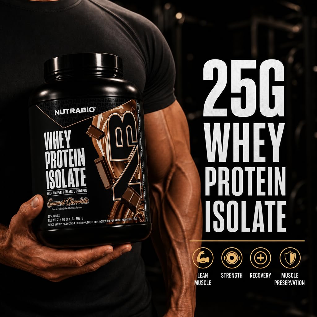 NutraBio 100% Whey Protein Isolate Protein Powder, 25g Protein with Complete Amino Acid Profile, Non-GMO, Soy & Gluten Free, Low Carb, Low Calorie Whey Protein Powder, Gourmet Chocolate, 20 Servings — Amazon image 2