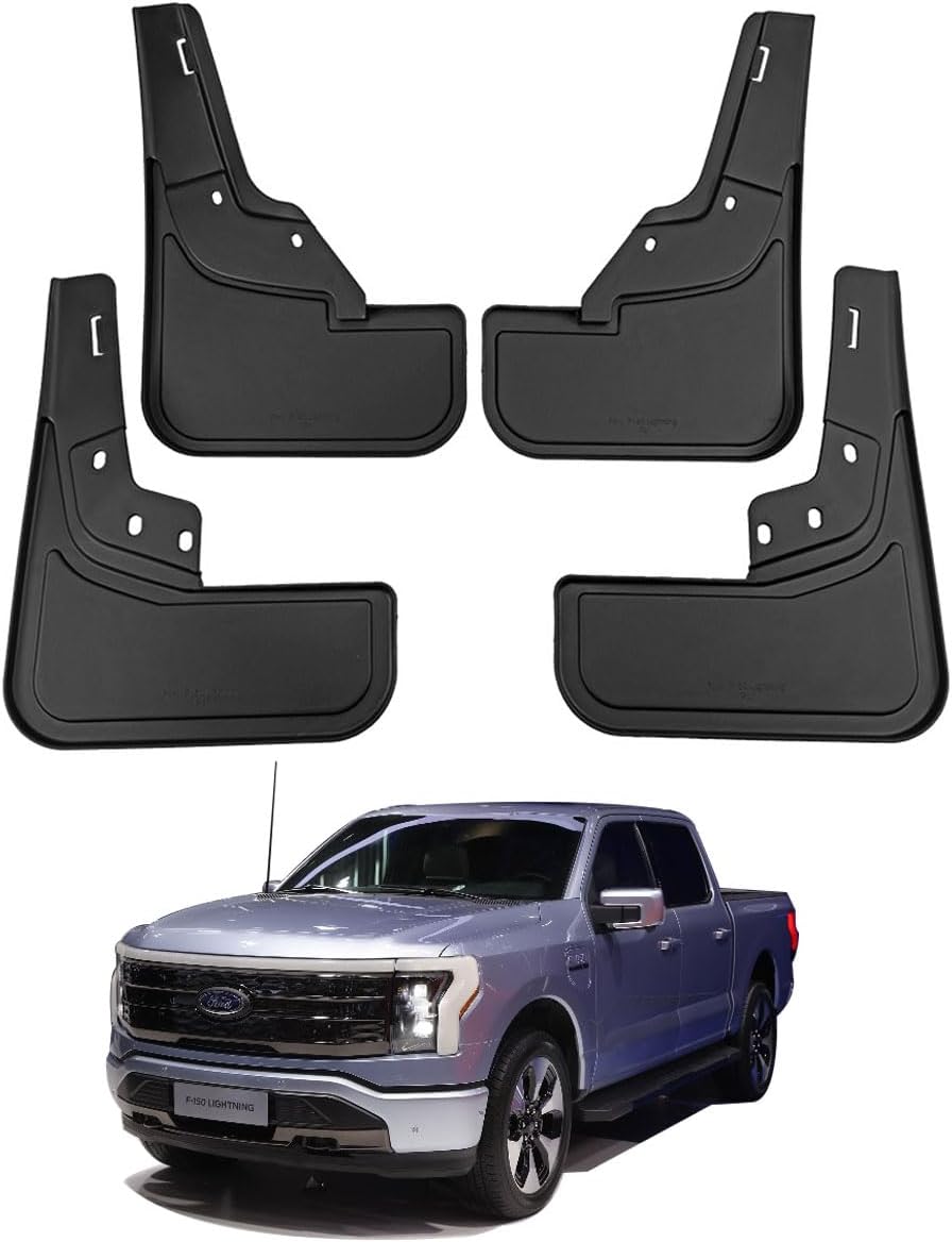 Mud Flaps for Ford F150 Lightning 2022 2023 2024, Front & Rear Mud Splash Guards Accessories, No Drilling Required Mudflap 4pcs F150 Lightning Mud Flaps