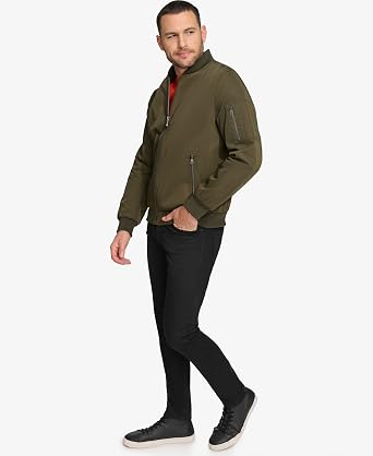 Calvin Klein Men's Transitional Jacket Lightweight Water Resistant Flight Bomber Jacket