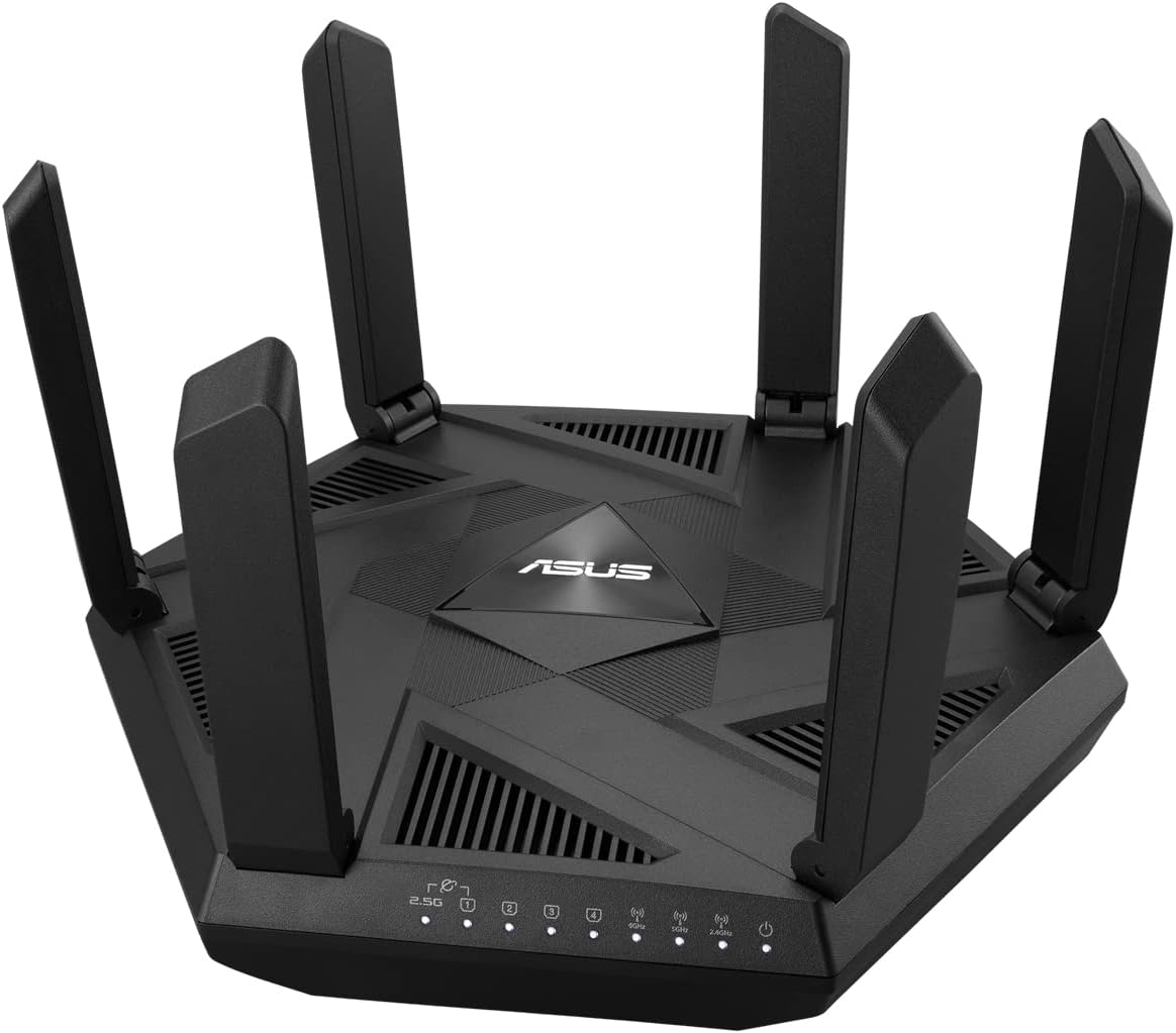 – Wireless RouterWireless Router7800 MbpsMeshWiFi 5WiFi 6WiFi 6eIEEE 802.11aIEEE 802.11bIEEE 802.11nUSB 3.21 WAN3x101001000M1x2.5GbENumber of antennas