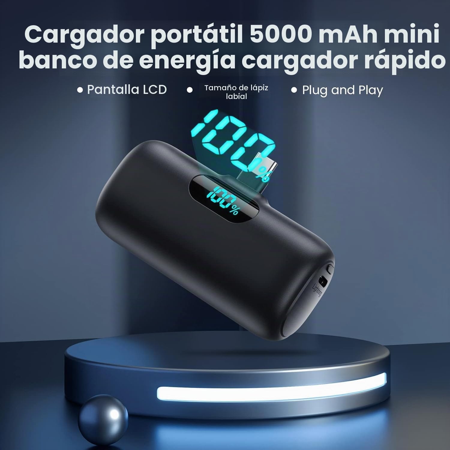 Mini Power Bank USB C 5000mAh, Ultra Compacto Powerbank 15W PD Carga Rapida Cargador Portátil Batería Externa Compatible con iPhone 17/16/15 Serie, Samsung, Xiaomi, Huawei, Switch USB C Teléfonos etc