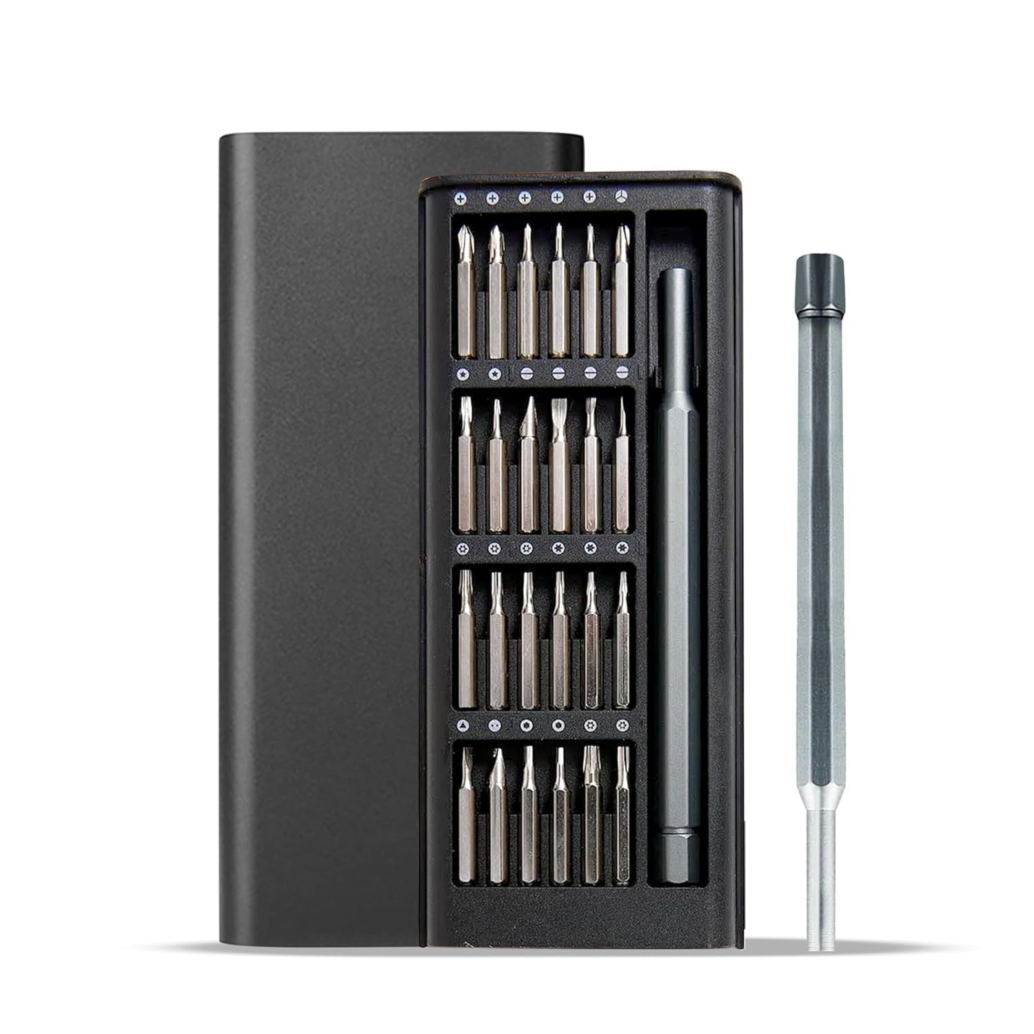 Amster 24-in-1 Precision Screwdriver Set | Magnetic Repair Tool Kit for Electronics, Phone, Laptop, Tablet, Watch | Mini S2 Steel Bit Driver Kit with Compact Case – Portable & Multi-Purpose