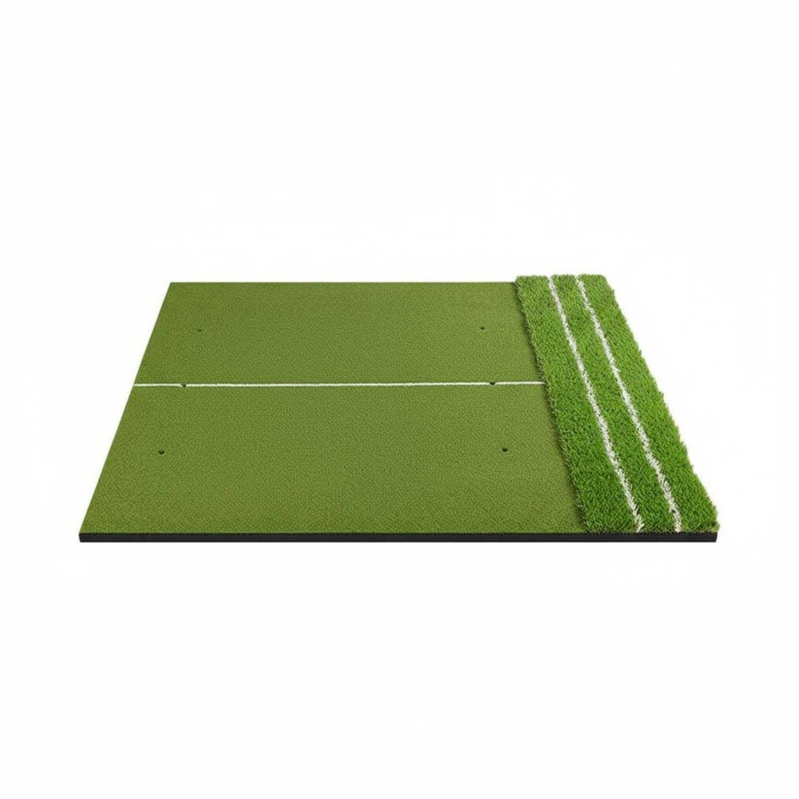 KESOTO Alfombrilla de Entrenamiento de Golf Tapete Campo Manta Colchoneta con Superficies de Práctica Variadas Rough con Diseño Que Protege Suelos Adecuada, 120-150cm, con Línea Guía