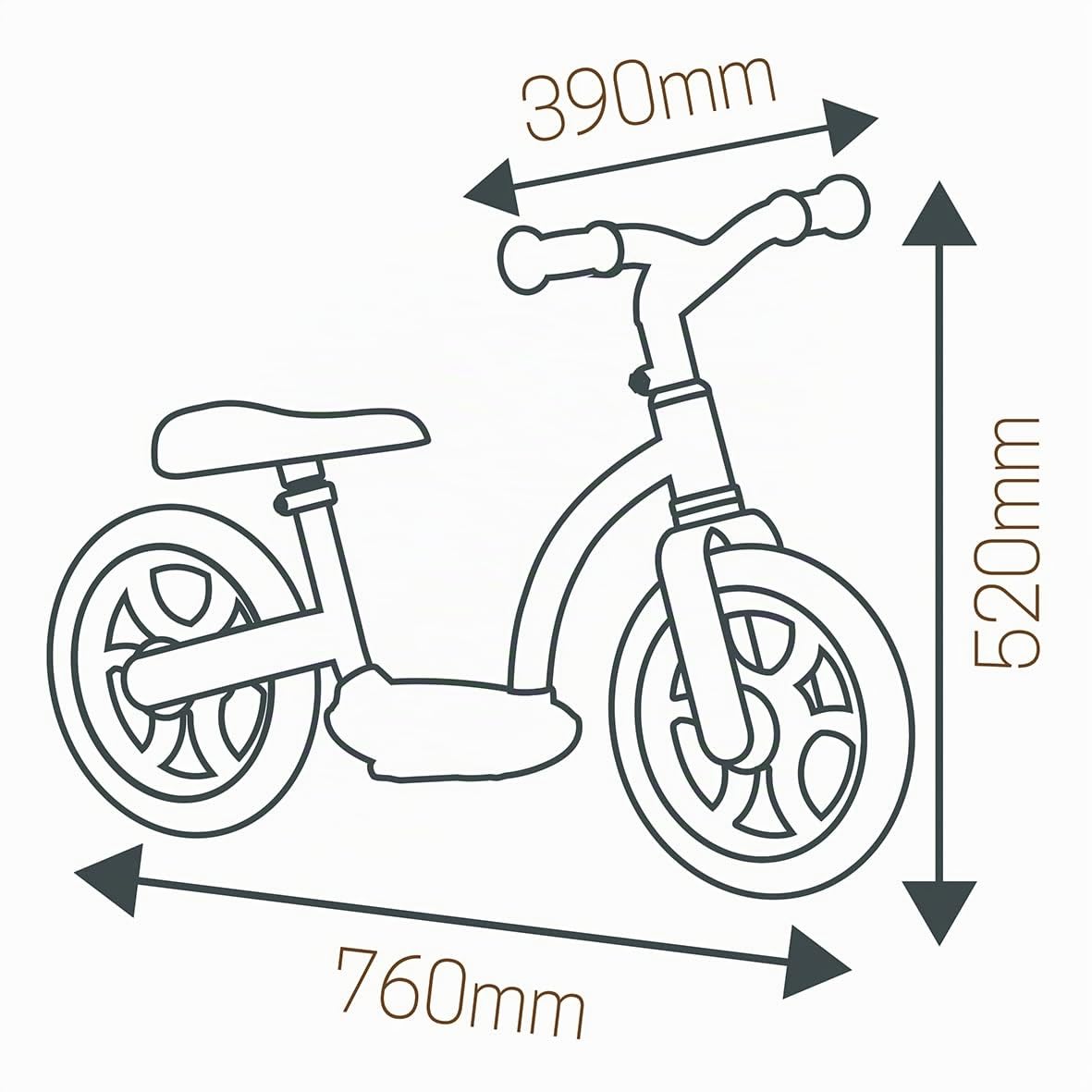 Smoby - Bici senza pedali Comfort - Ruote silenziose - Facile da maneggiare - Poggiapiedi + cavalletto integrato - Sella regolabile - Dai 2 anni