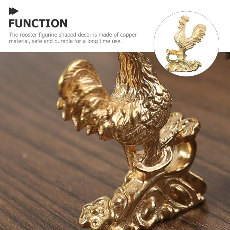 Amazon.co.jp: HOMSFOU 装飾銅雄鶏の置物 雄鶏の形の置物 銅の