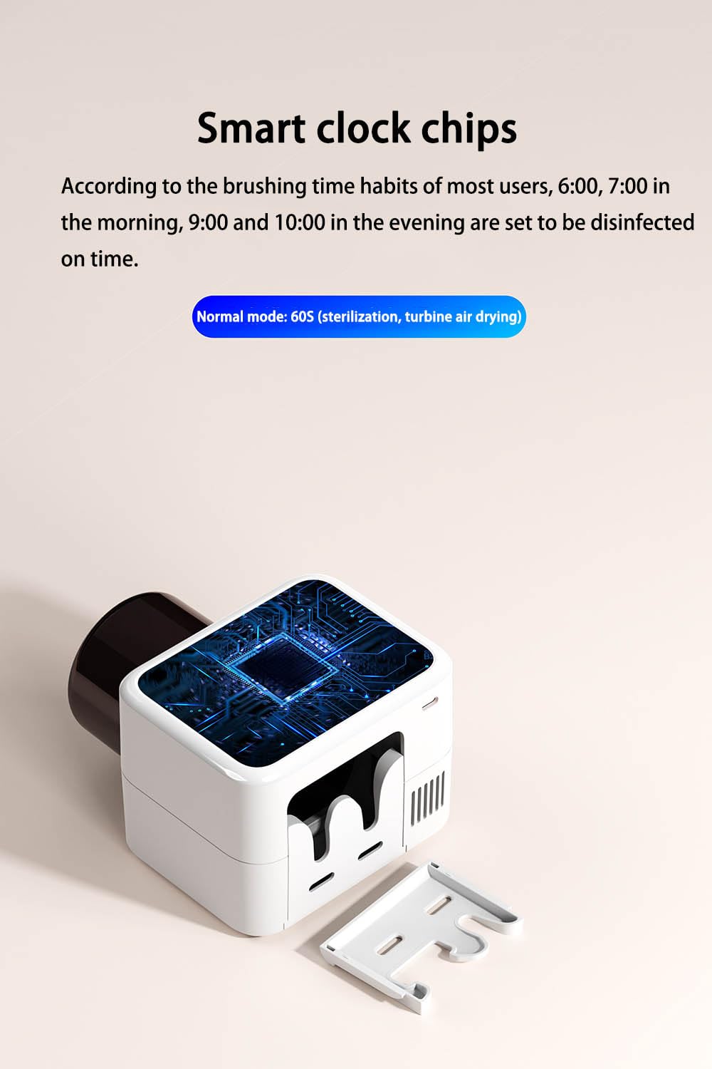 20000mAh Desinfectante para Cepillos De Dientes con UV,Esterilizador Cepillo Dientes UV Soporte Cepillo de Dientes Pared,Función De Tiempo (Blanco),Instalación sin Perforación,Soporte para 2 Cabezales