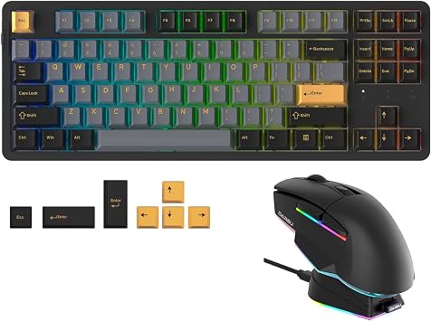 DAREU Wireless Keyboard and MouseA955 Wireless Gaming Mouse & EK87PRO Gasket Wireless Gaming Mechanical Keyboard Combo