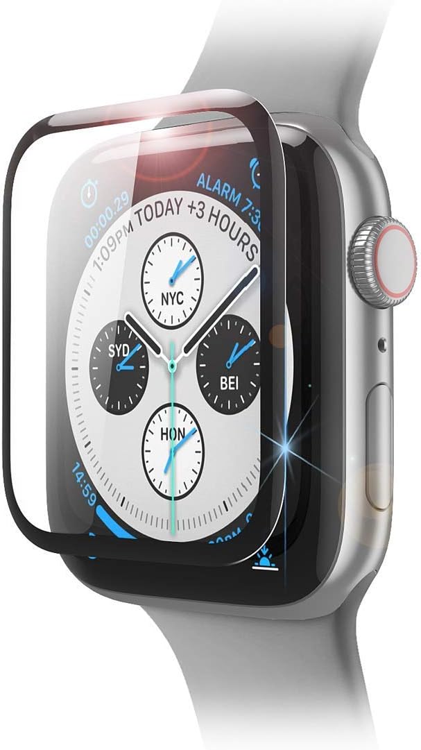 i-Blason Tempered Screen Protector Compatible with Apple Watch 44mm Series 5 2019 / Series 4 2018, Clear TPU Case With Two Tempered Glass Screen Protector Compatible with Apple Watch 44 mm