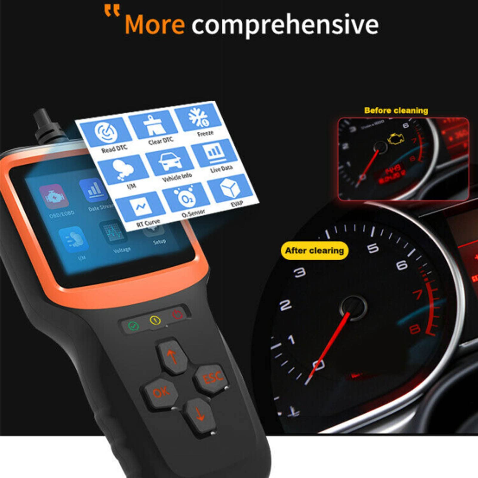 Skaner diagnostyczny XTevu obdii V317 V1.5 skaner obd2 DC9-16V wyświetlacz ABS czytnik kodów usterek narzędzie analizujące dla pojazdów skaner samochodowy obd2