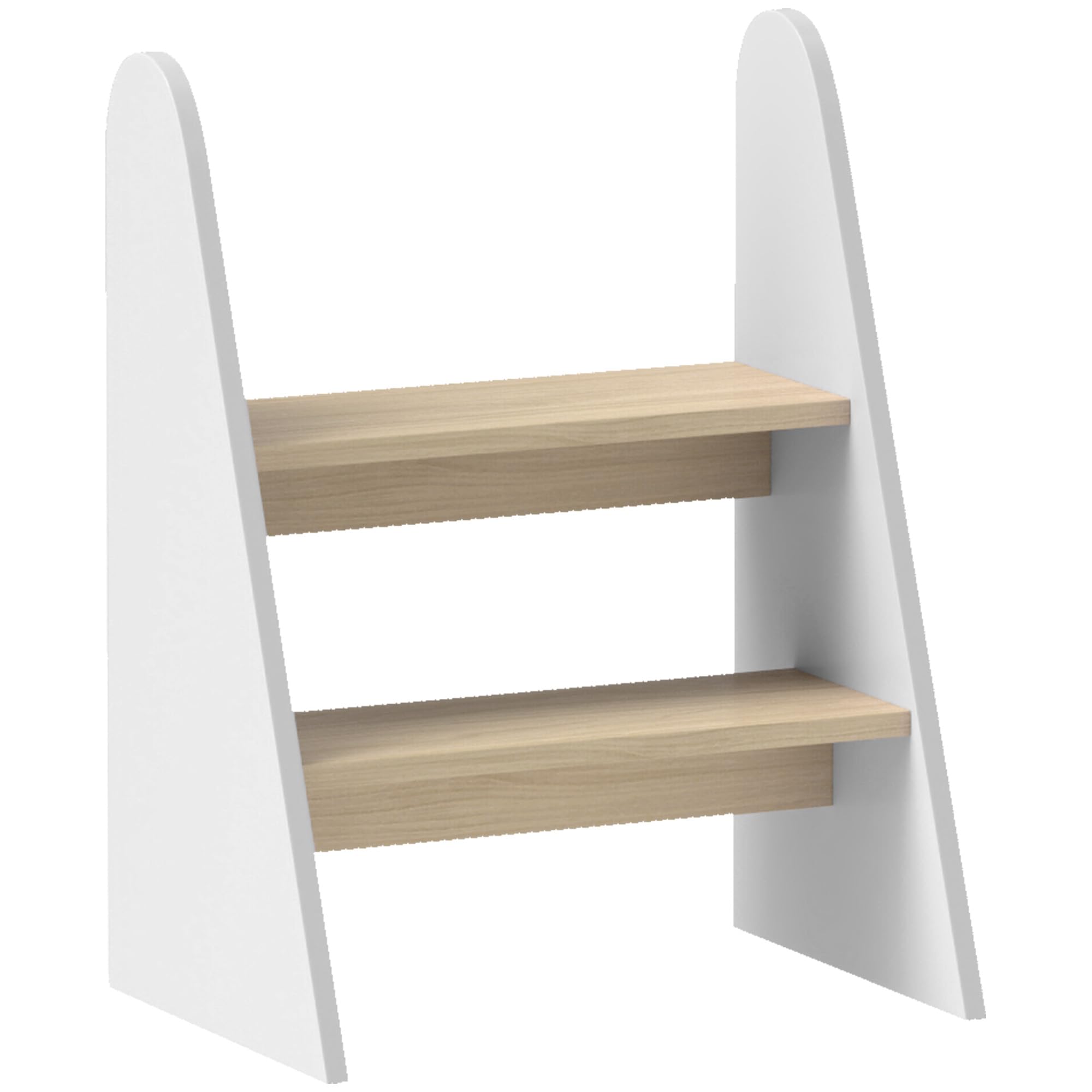 AIYAPLAY Children's Stool with 2 Steps Learning Tower Ladder for Children 3+ Years Old for Bathroom Kitchen Bookcase Bedroom White