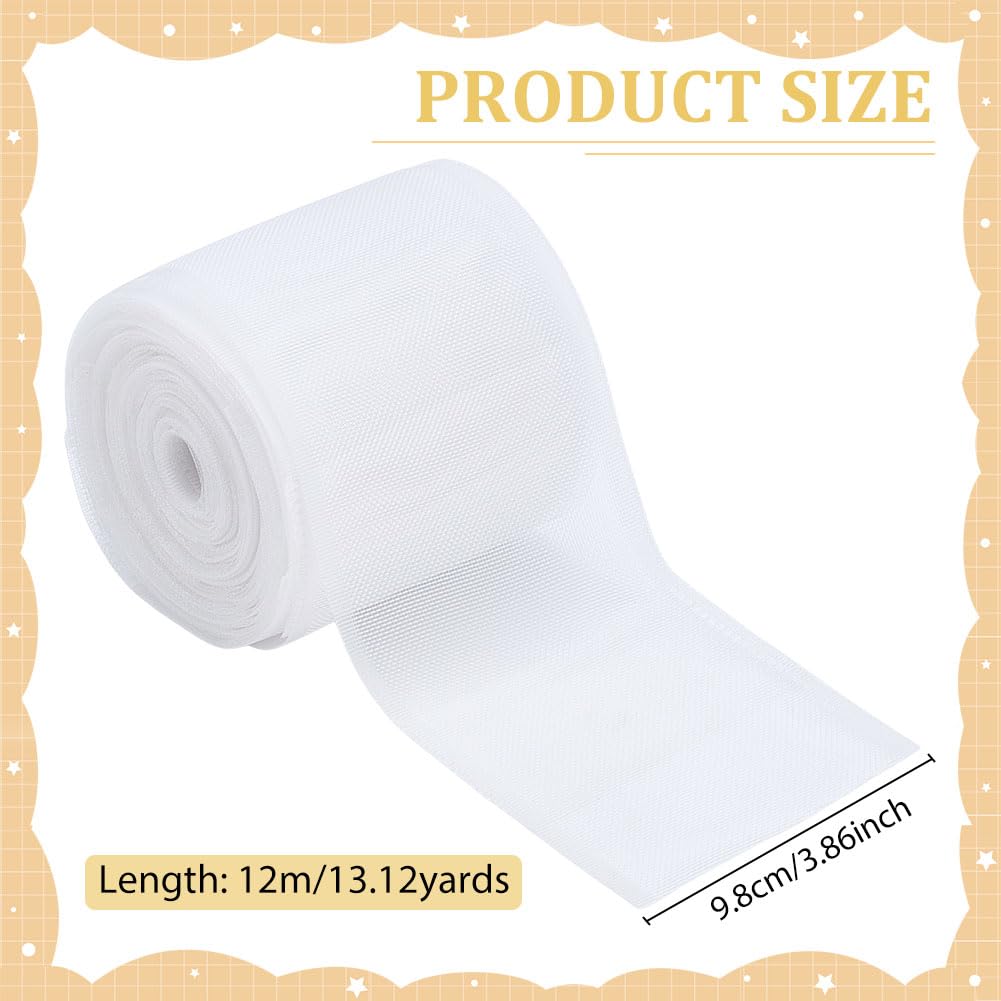 FREEBLOSS 12 Rolls 1m(39'') Long 3.9'' Wide Clear Nylon Curtain Pleat Tape - Image 2