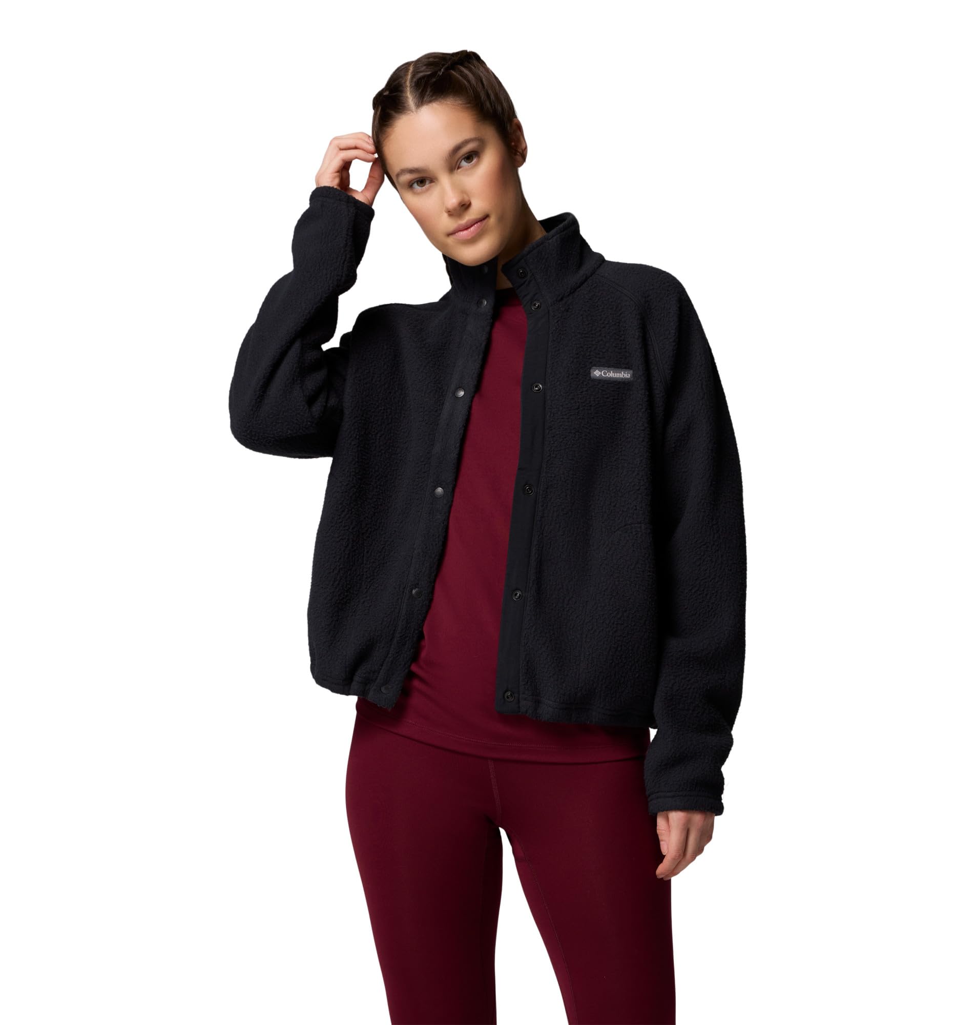 Columbia Damska kurtka polarowa Jasper Ridge Pebbled Full Snap, czarna, S