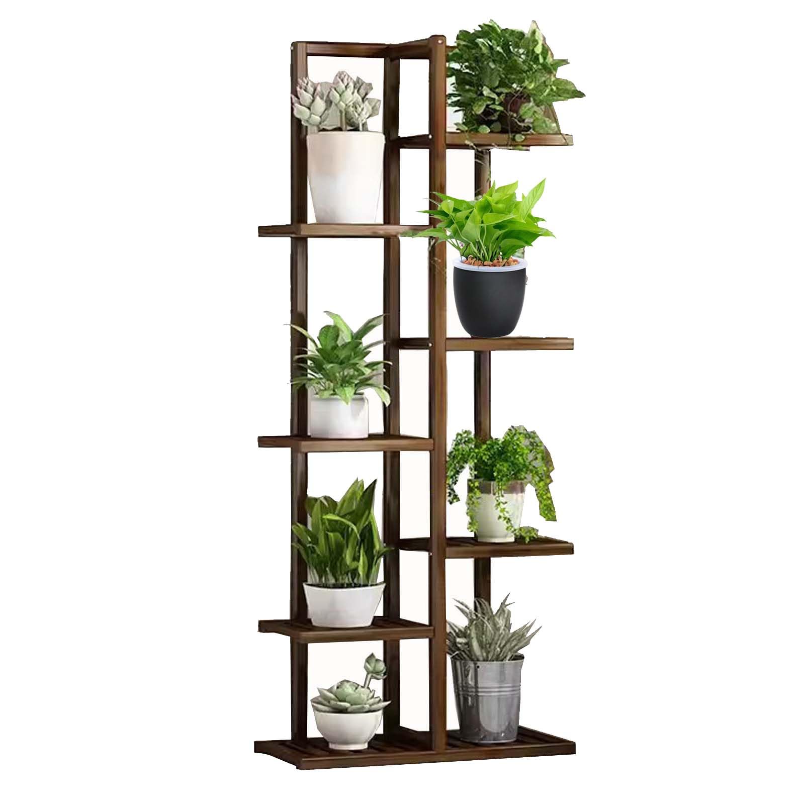 YUANCHUTOP 7-Tier Wooden Plant Stand - Tall Indoor & Outdoor Garden Shelf - Corner Plant Holder for Multiple Plants - Tiered Display Rack for Balcony, Patio & Living Room