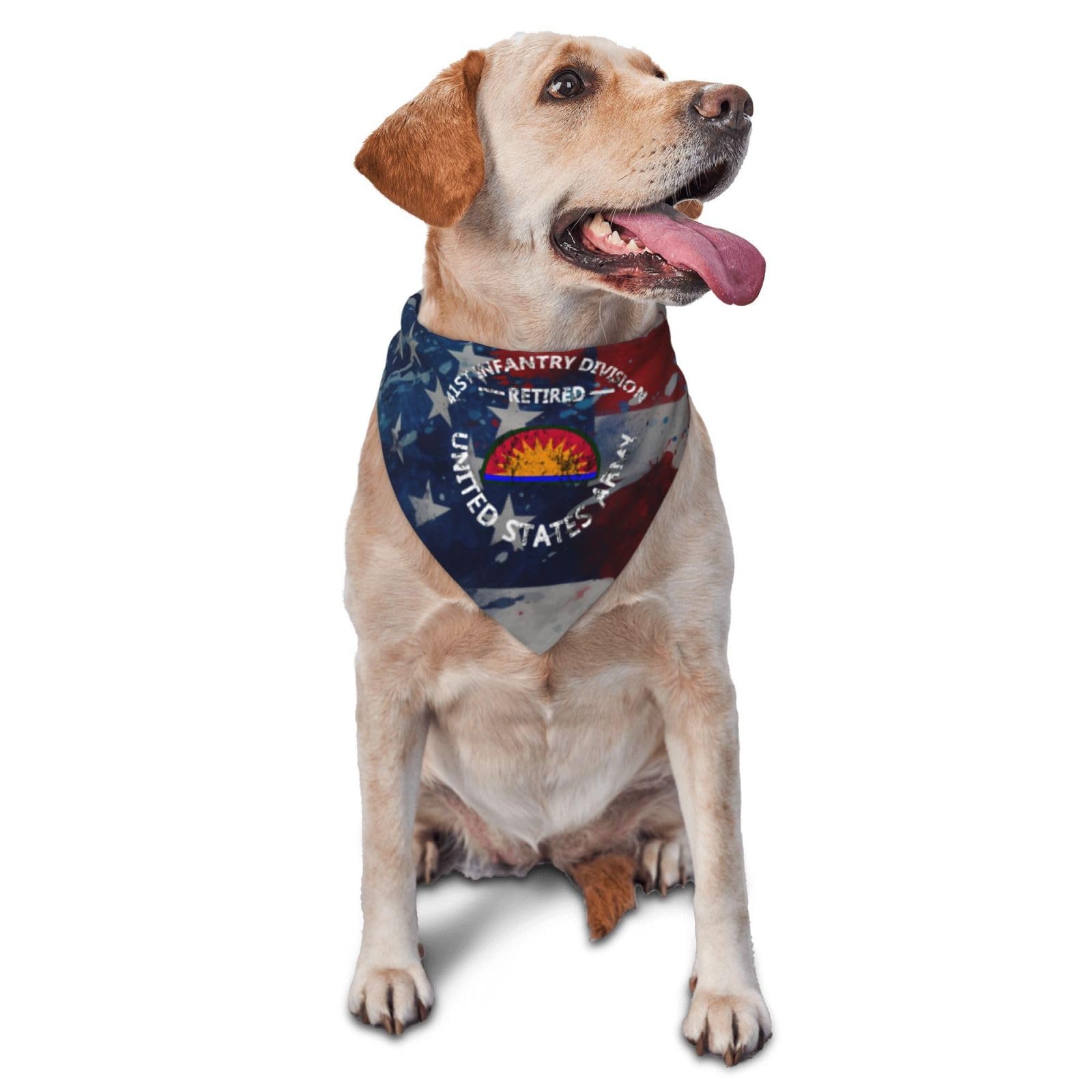 41st Infantry Division Retired United States Army Dog Scarf Pet Bandana Cat Pet Bibs